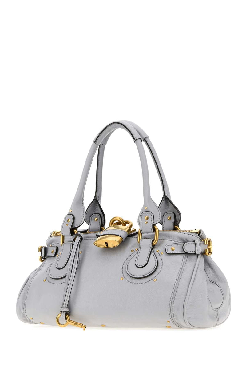 Chloé Leather Shoulder Bag — Gray