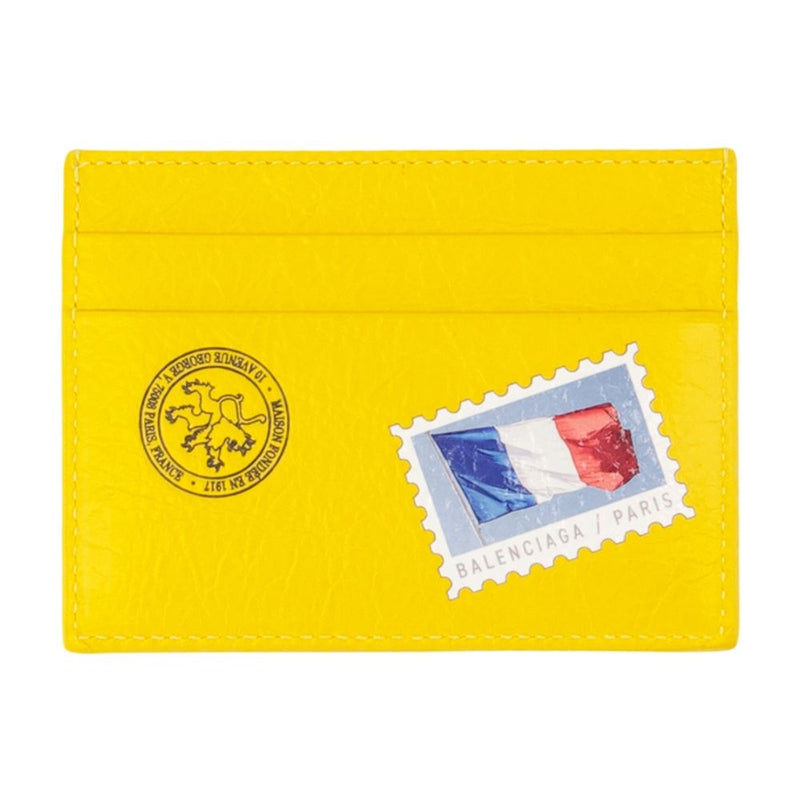 Balenciaga Lambskin Leather Card Case — Yellow Cases