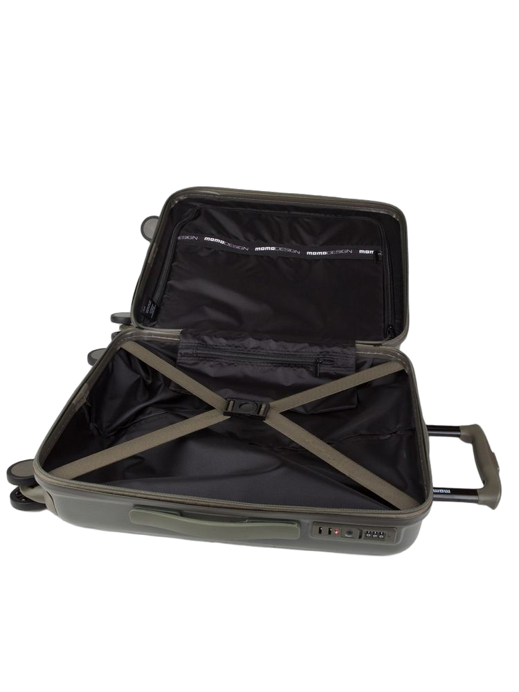 Momo Design Travel Trolley Bag — Green Metallic Fiber Hand
