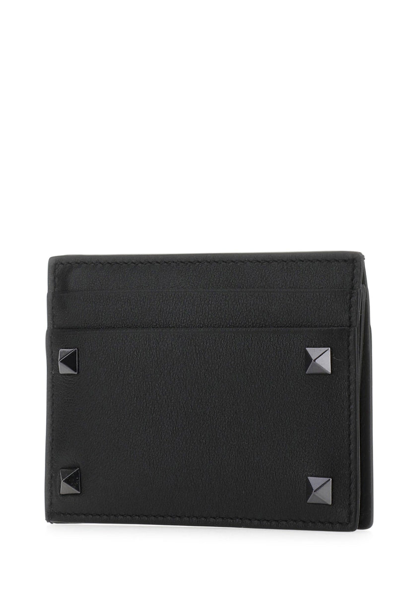Valentino Garavani Studded Wallet — Black Leather