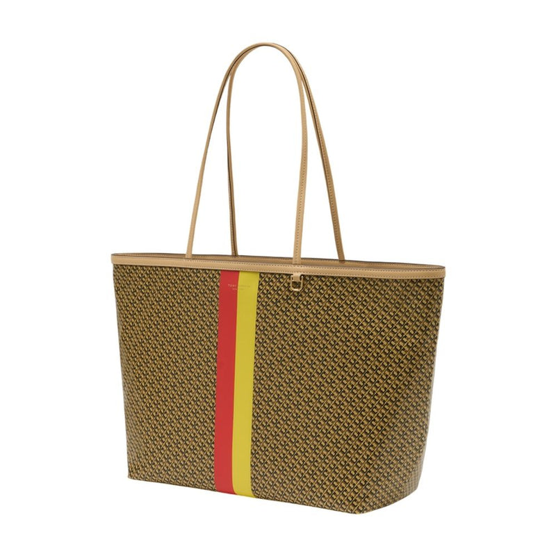 Tory Burch The Racer Tote Bag — Beige Cotton