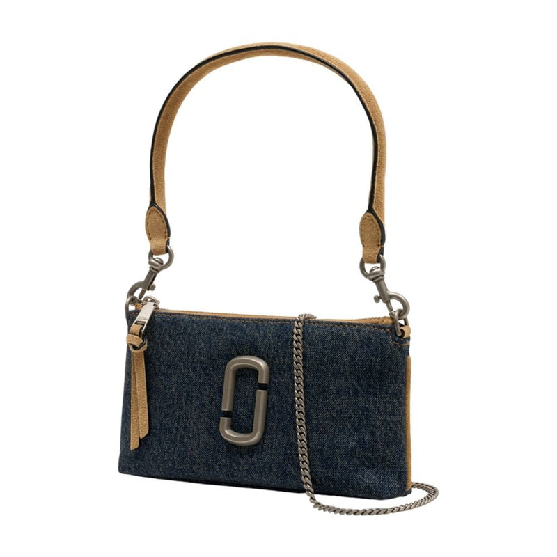 Marc Jacobs Cotton With Leather Trim Shoulder Bag — Navy