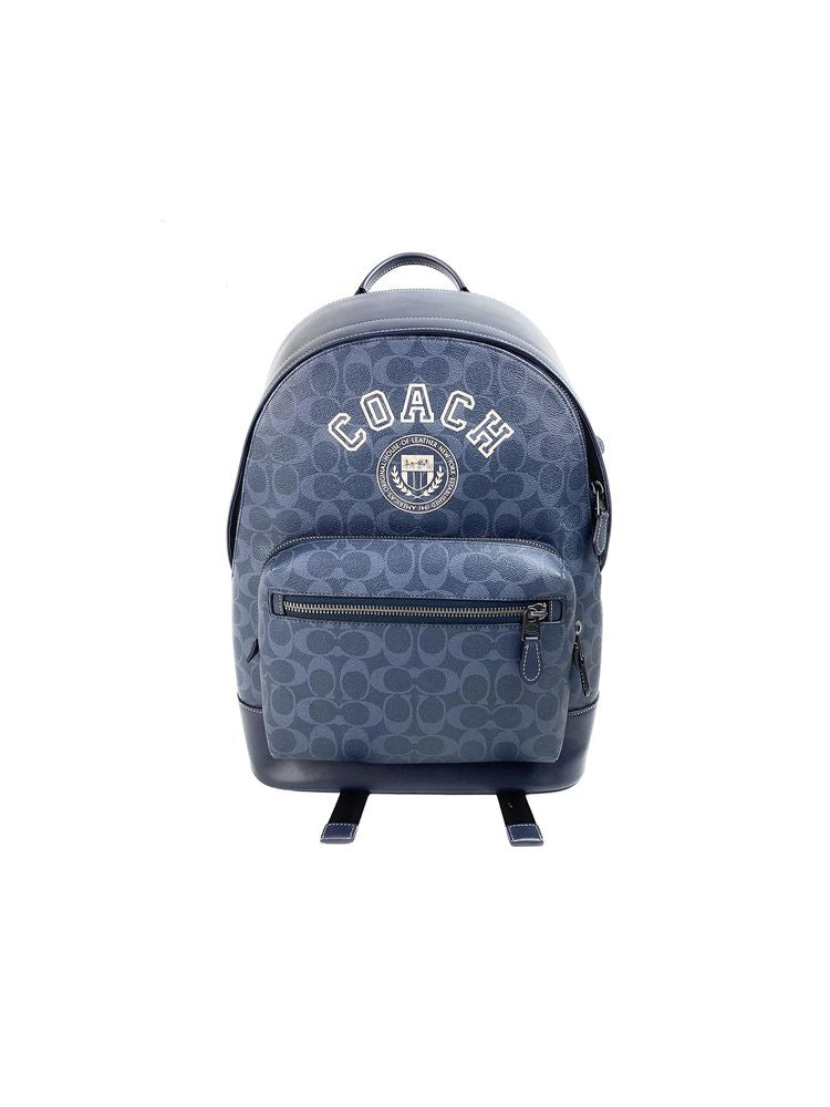 Coach West Backpack — Navy Cowhide