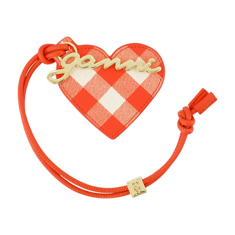 Ganni Bou Heart Keychain — Red Calfskin Belt