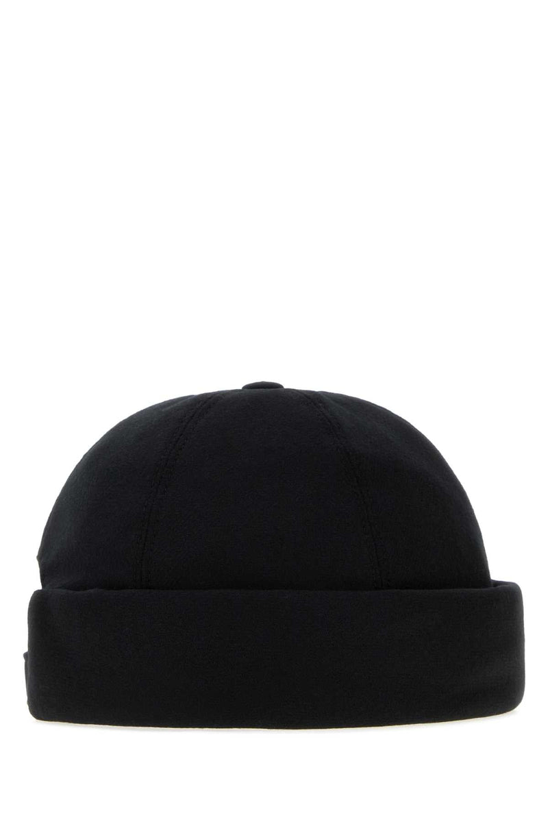Giorgio Armani Docker Beanie — Black Exterior: Cotton Polyester Beanies