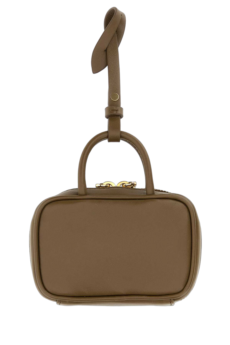 Miu Miu Logo-Embossed Leather Mini Bag — Brown Wallet