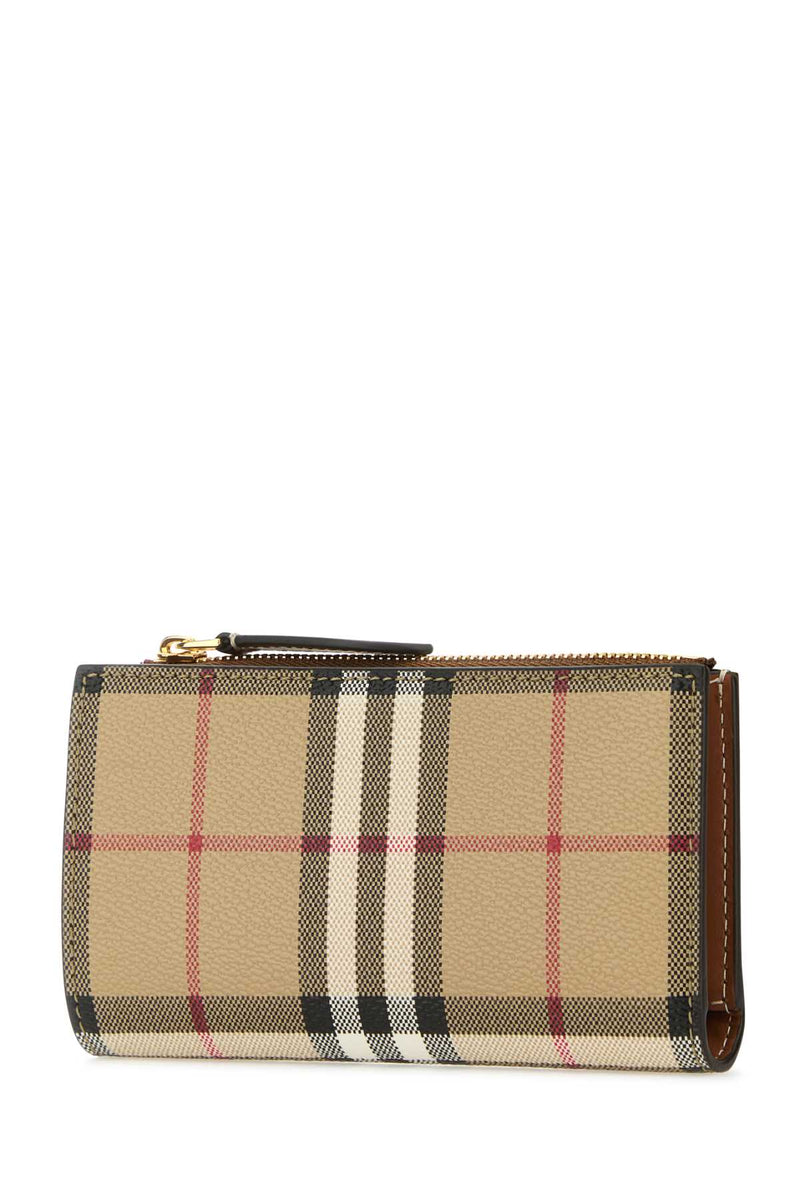 Burberry Tartan Check Wallet — Beige