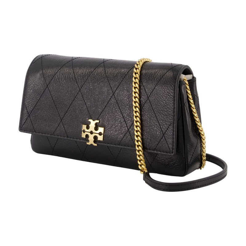 Tory Burch Quilted Calfskin Wallet — Black