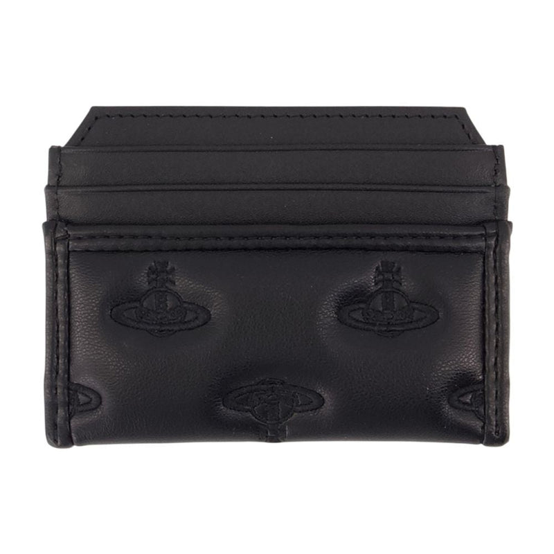 Vivienne Westwood Logo-Embossed Card Case — Black Synthetic Cases