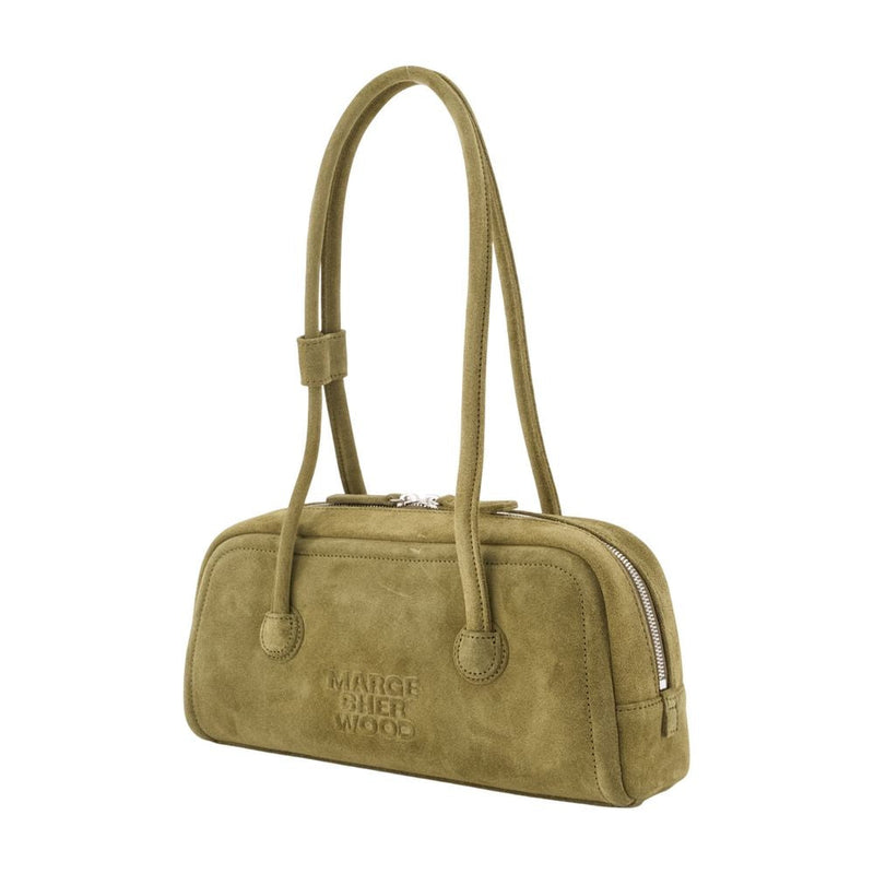 Marge Sherwood Boston Shoulder Bag — Khaki Cowhide