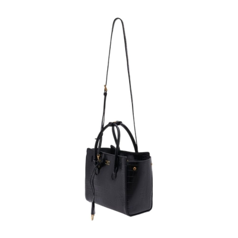 Balenciaga Hampton Carry Tote Bag — Black Calfskin