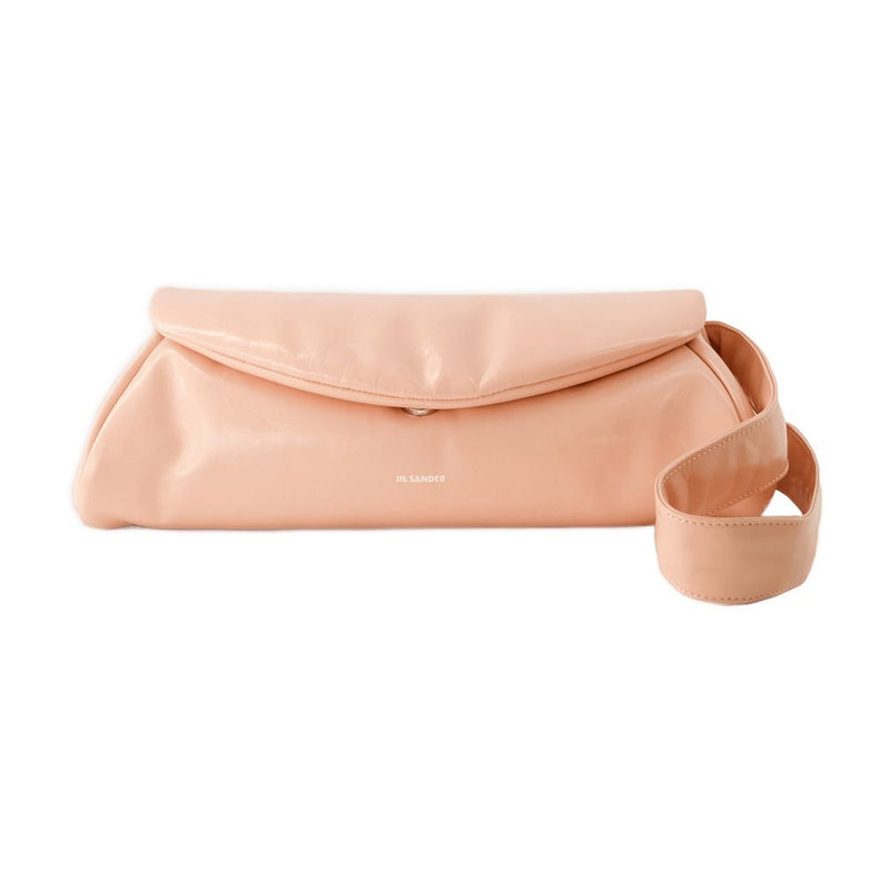 Jil Sander Cannolo Grande Hobo Bag — Pink Calfskin