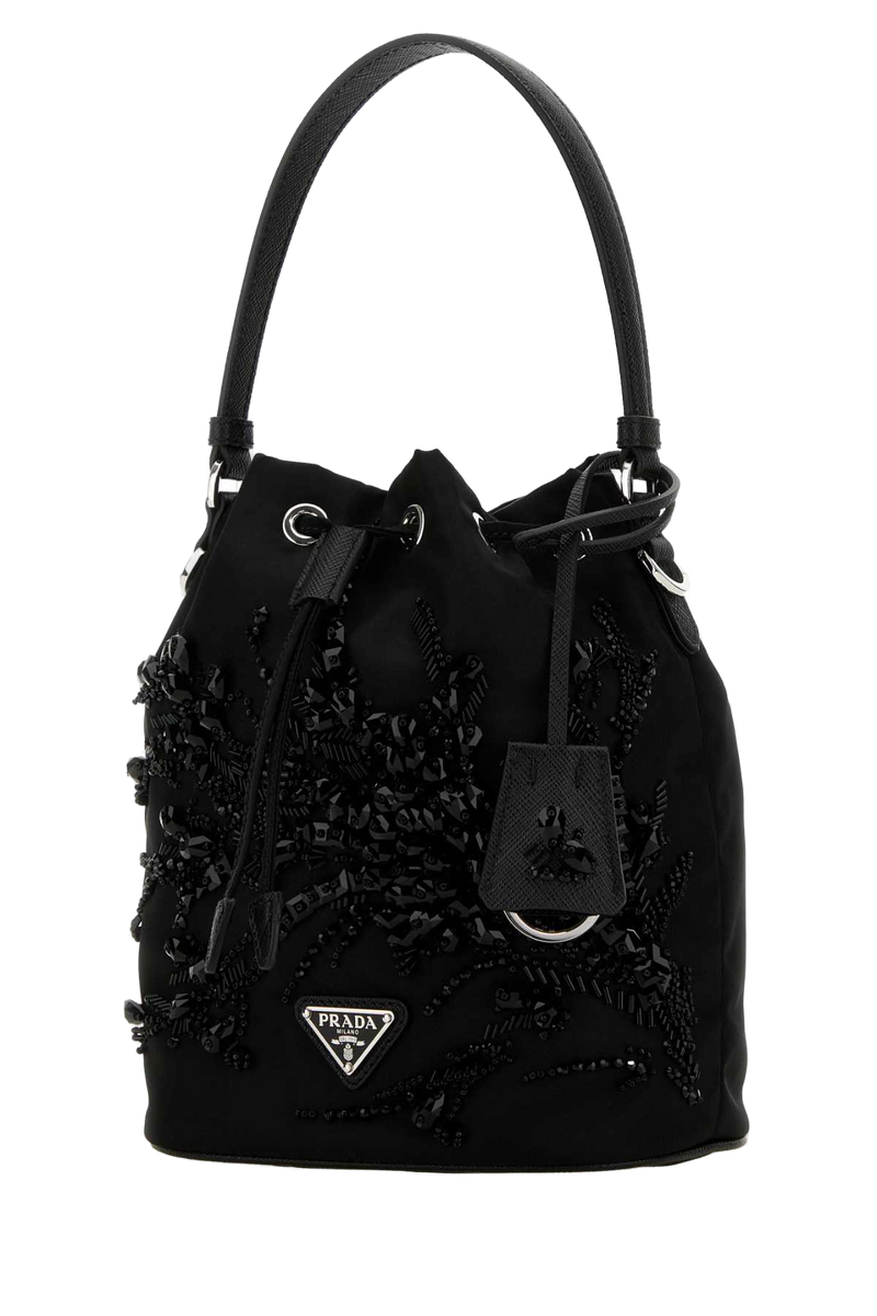 Prada Bucket Bag — Black Poliammide Riciclata-vitello