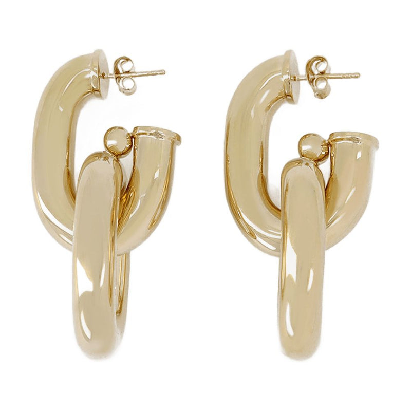 Rabanne Gold Link Hoops Earrings — Metal