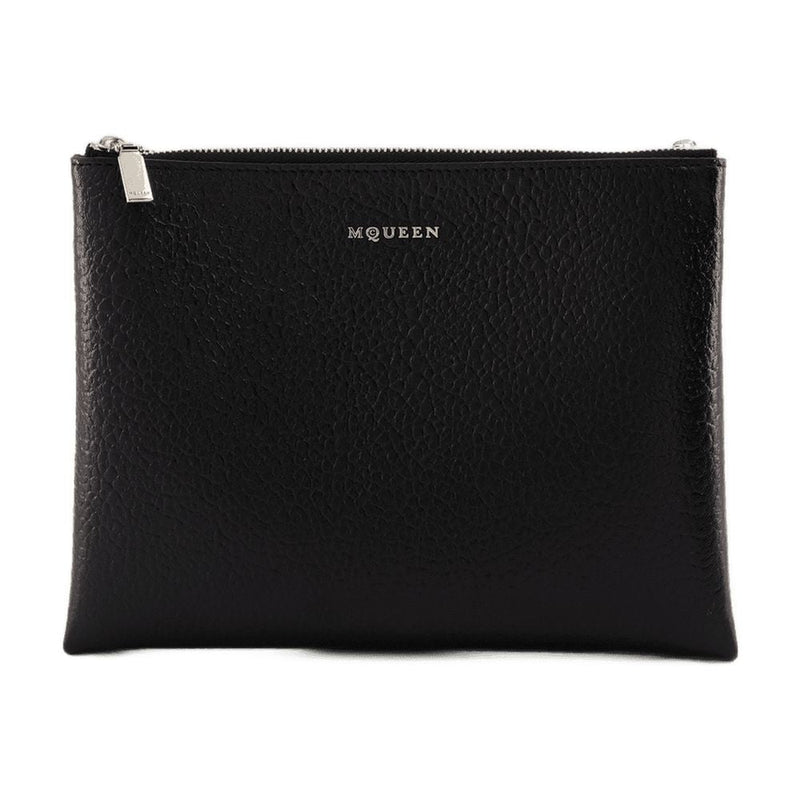 Alexander Mcqueen Cross Bar Clutch — Black Lambskin