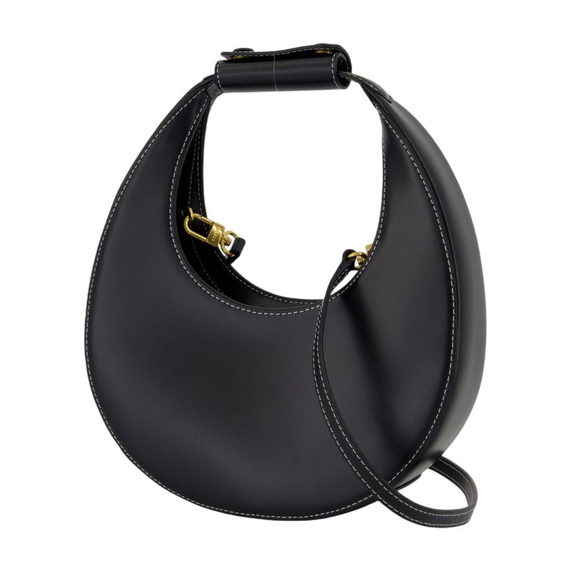 Staud Crescent Moon Calfskin Leather Mini Bag — Black