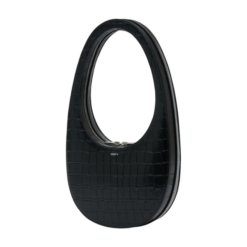 Coperni Swipe Shoulder Bag — Black Calfskin