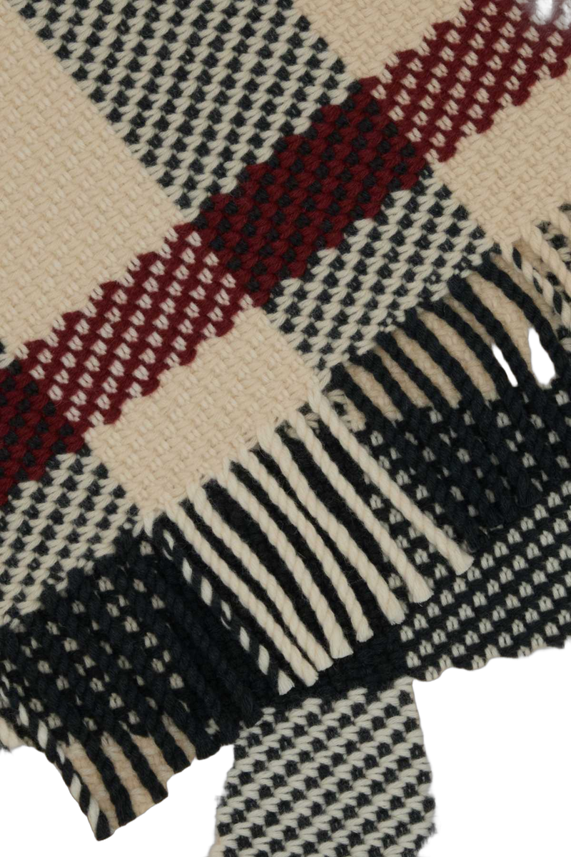 Burberry Check Wool Scarf — Beige Exterior: Scarfs