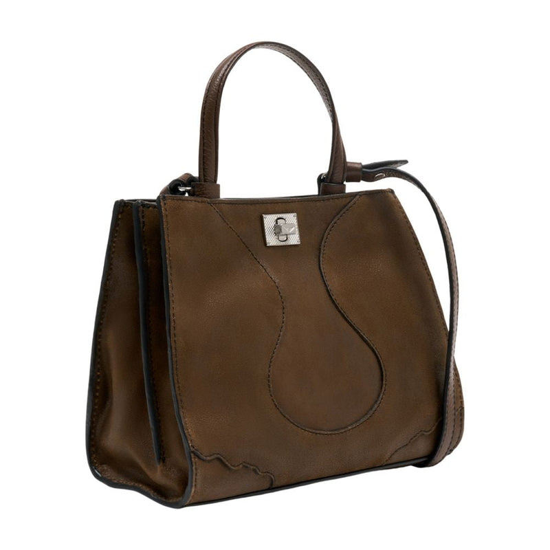 Zadig & Voltaire Sculpted Cowhide Top Handle Bag — Brown