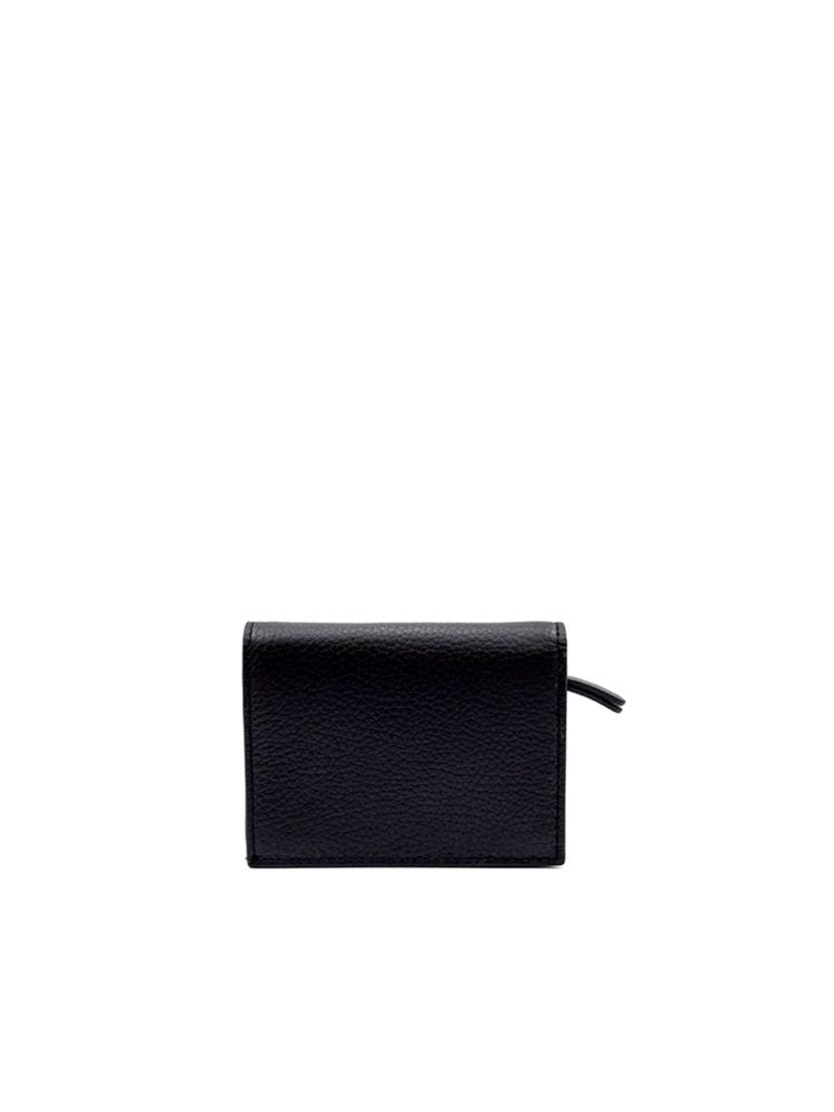 Coccinelle Grained Leather Card Case — Black Cowhide Cases