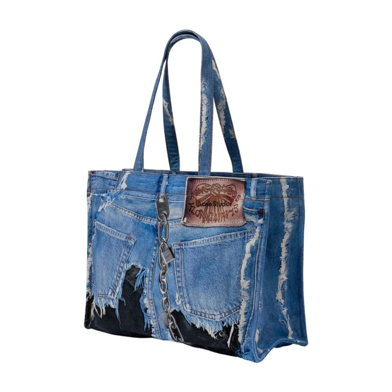 Acne Studios Upcycled Denim Tote Bag — Blue Cotton