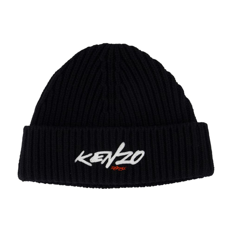 Kenzo Ff68bu230kwb-99 Nylon Ribbed Beanie — Black Beanies