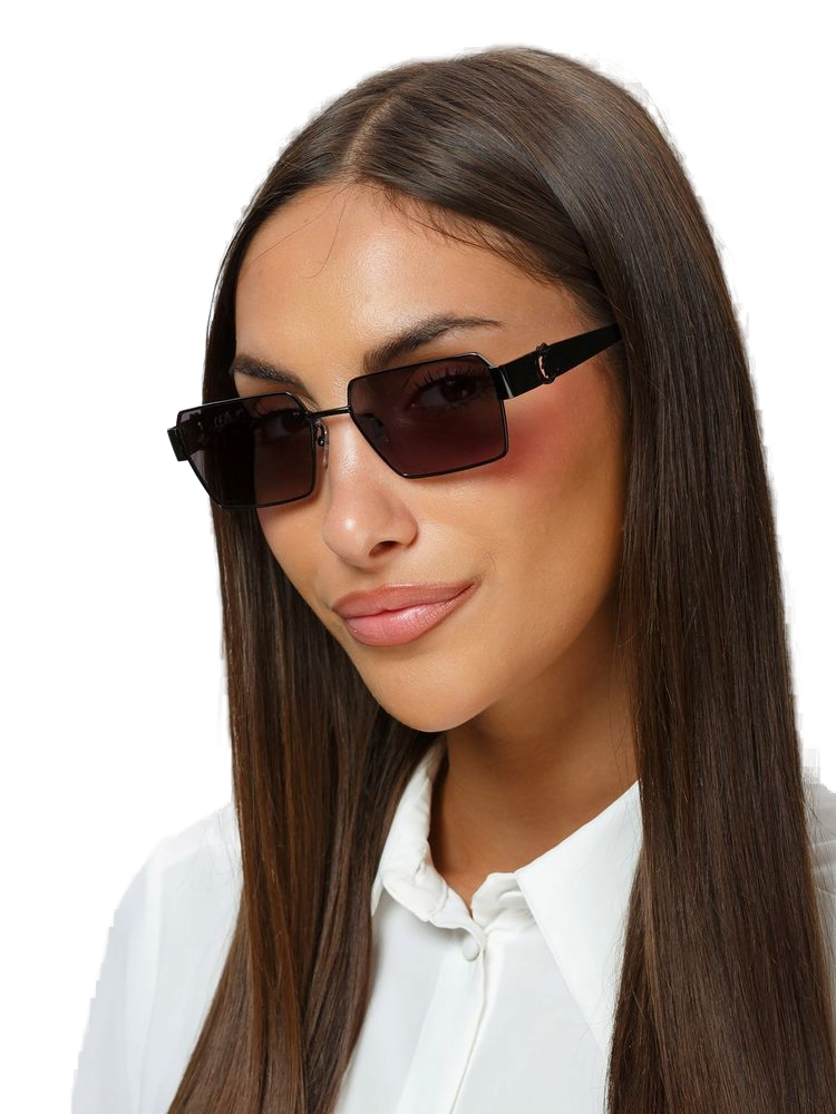 Just Cavalli Sjc153 Metal Rectangle Sunglasses — Black