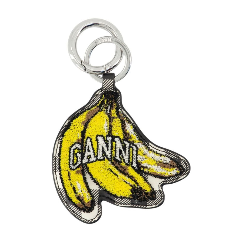 Ganni Checkered Calfskin Key Case — Black Belt Buckles
