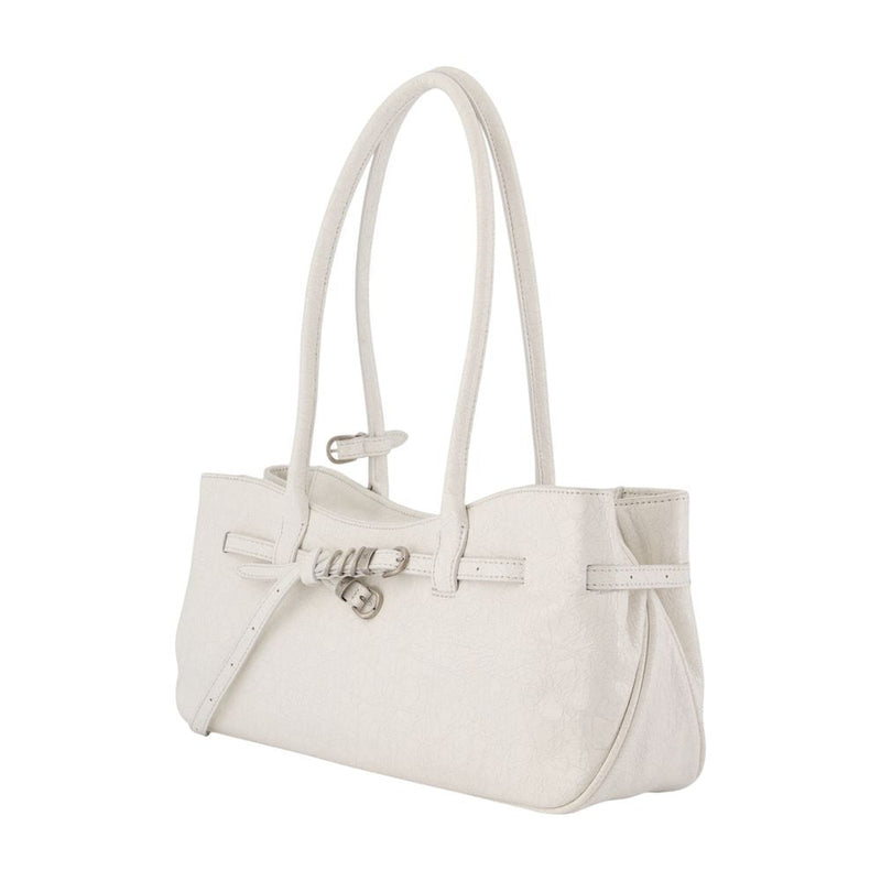Marge Sherwood Cowhide Leather Shoulder Bag — White