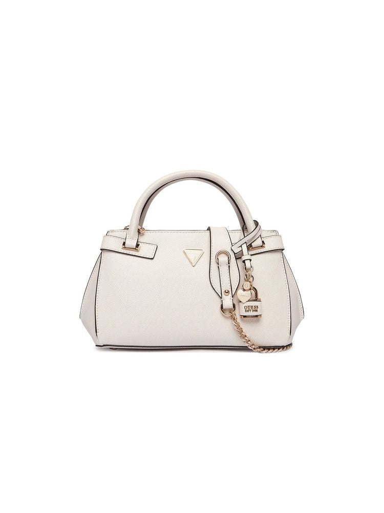 Guess Logo-Detailed Polyurethane Shoulder Bag — White