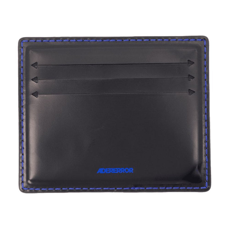 Ader Error Leather With Contrast Stitching Card Case — Black Calfskin Cases