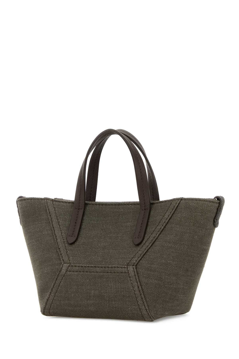 Brunello Cucinelli Canvas Tote Bag — Green