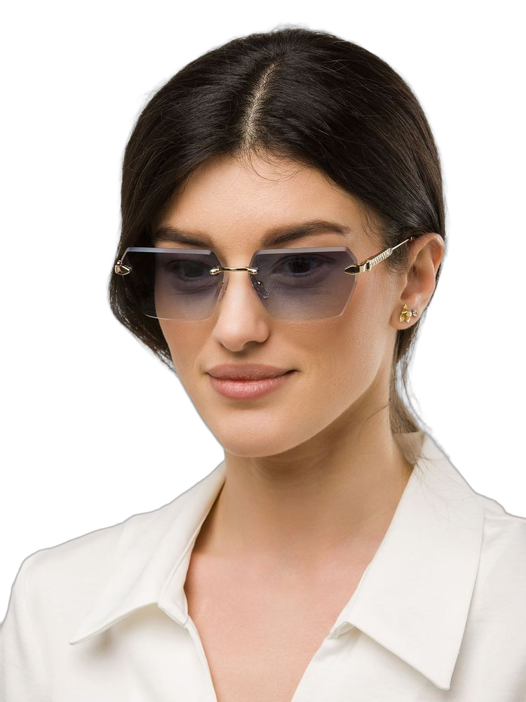 Just Cavalli Sjc110 Metal Rectangle Sunglasses — Rose Gold