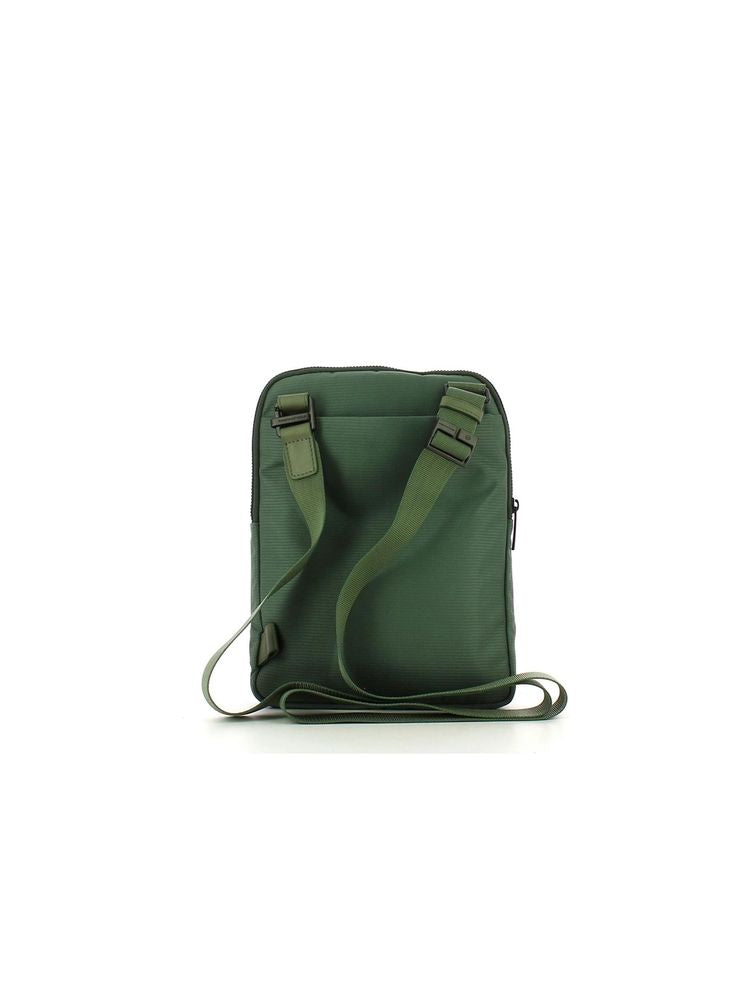 Piquadro Woody Crossbody Bag — Green Recycled Polyester