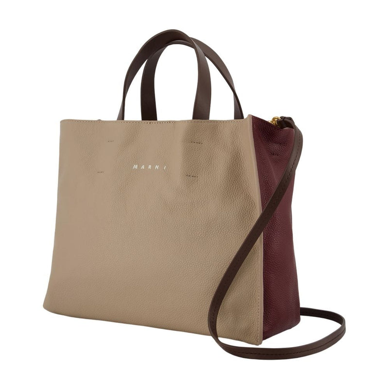 Marni Museo Tote Bag — Beige Calfskin