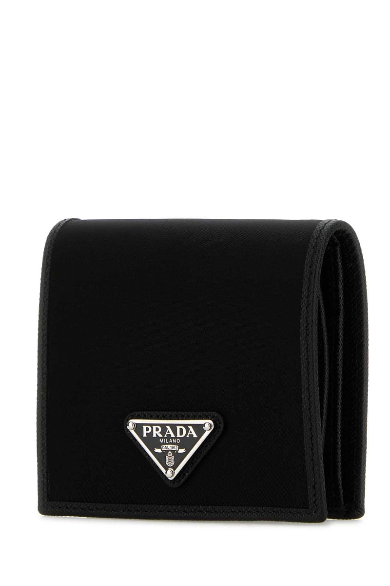 Prada Nylon And Leather Wallet — Black Poliammidericiclata-vitello