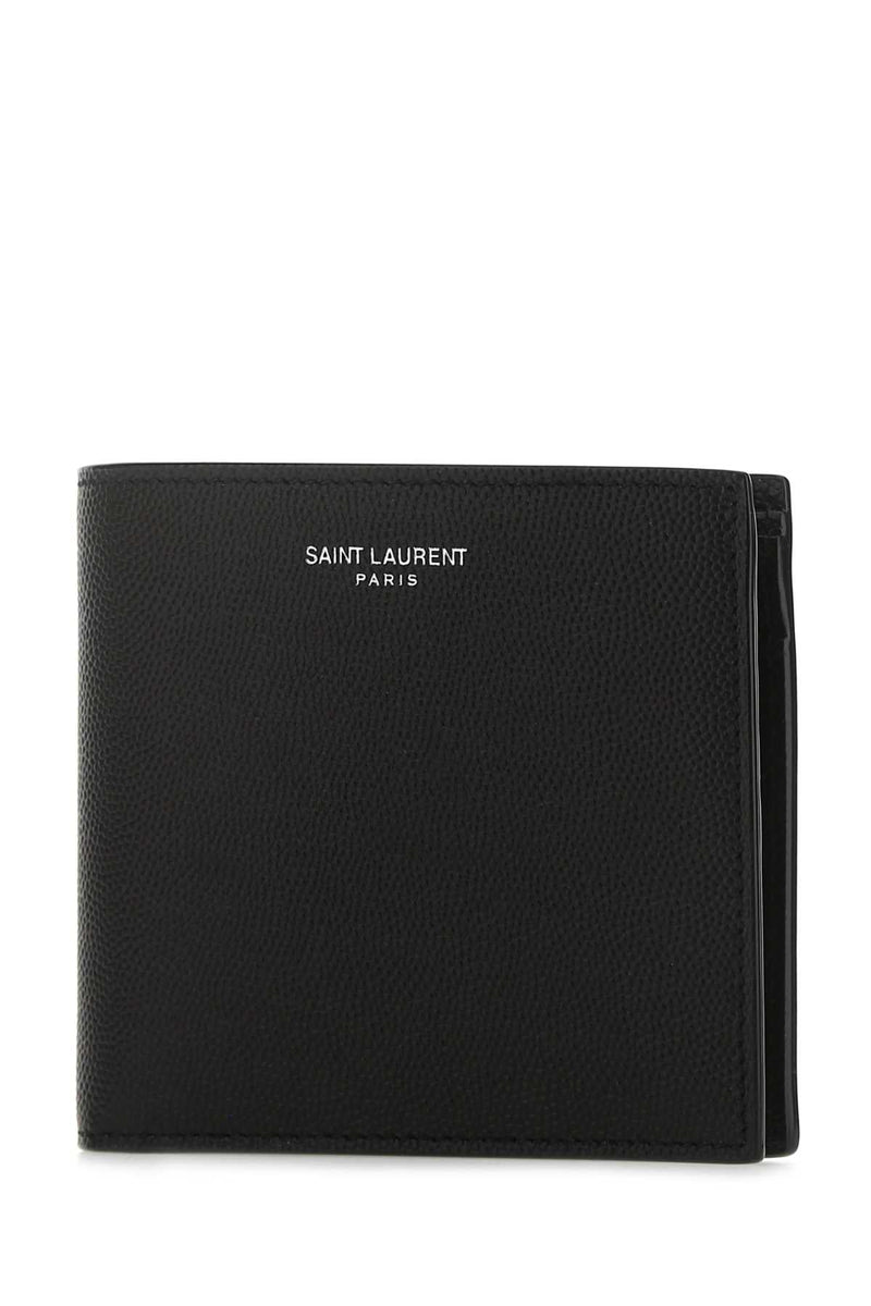 Saint Laurent Calfskin Leather Wallet — Black Exterior: Calf