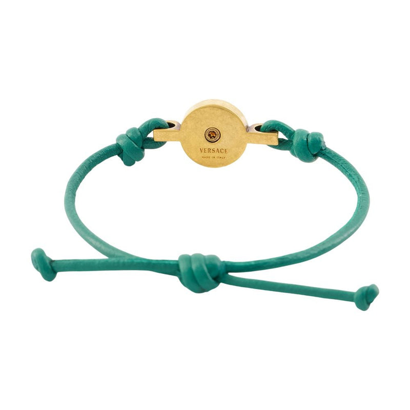 Versace Logo Charm Bracelet — Green Metal Bracelets