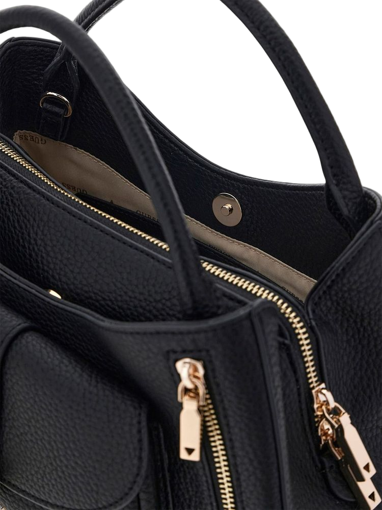Guess Jessa Girlfriend Shoulder Bag — Black Polyurethane