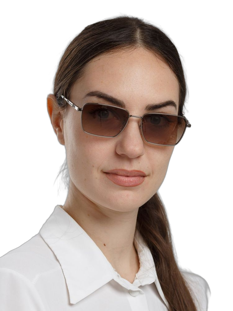 Zadig & Voltaire Szv513 Metal Rectangle Sunglasses — Gray