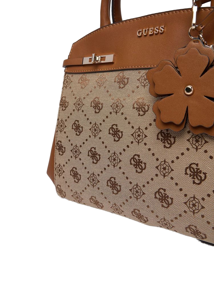 Guess Logo-Print Polyester Tote Bag — Beige
