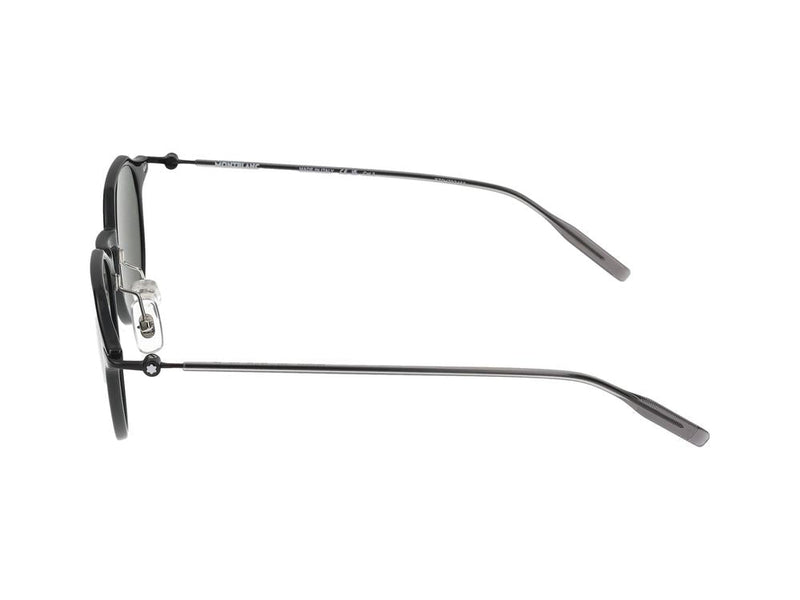 Montblanc Mb0355s Round-Frame Sunglasses — Black Injected