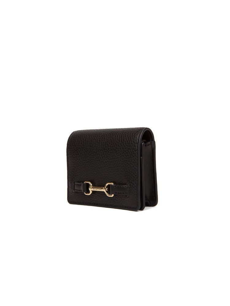 Michael Kors Leather Flap Wallet — Black