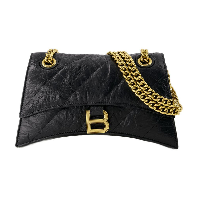 Balenciaga Crush Chain Crossbody Bag — Black Calfskin