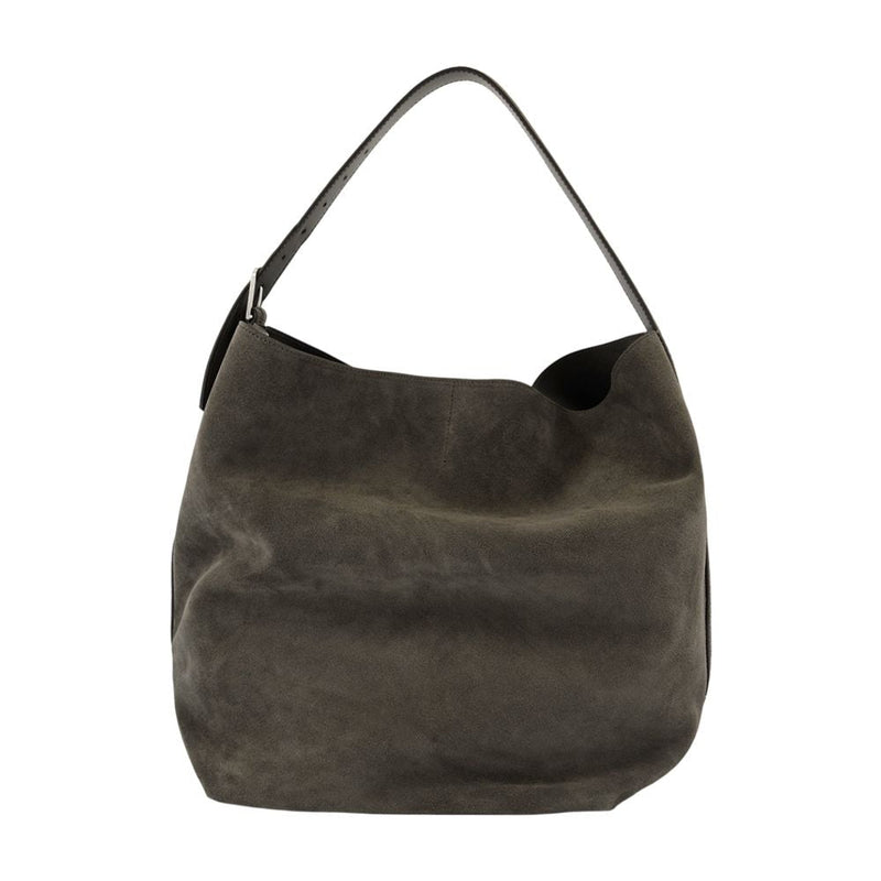 Toteme Belted Calfskin Shoulder Bag — Gray