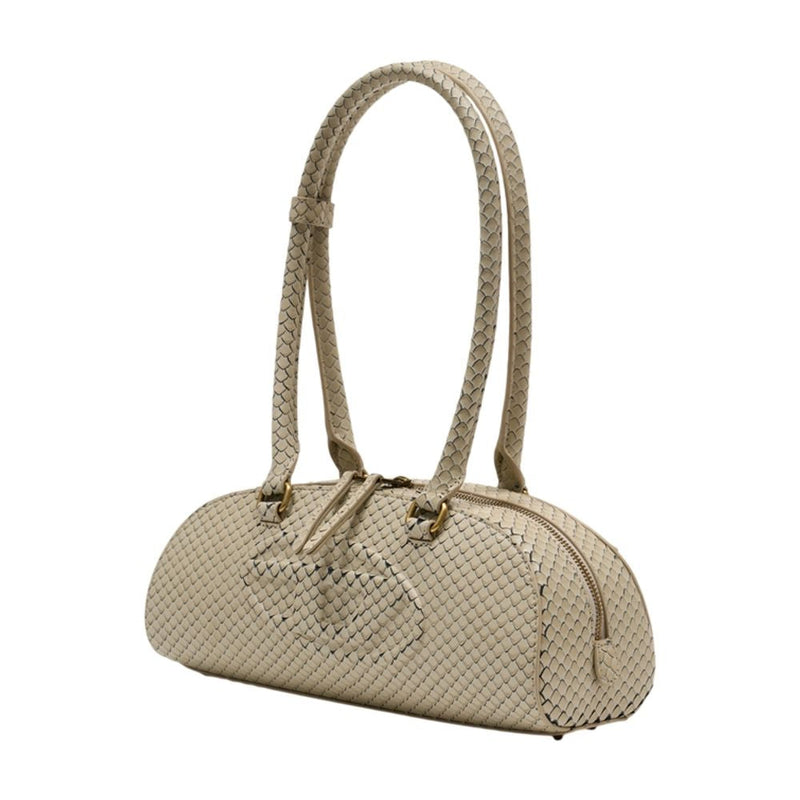 Diesel Quilted Leather Dome Shoulder Bag — Beige Cowhide
