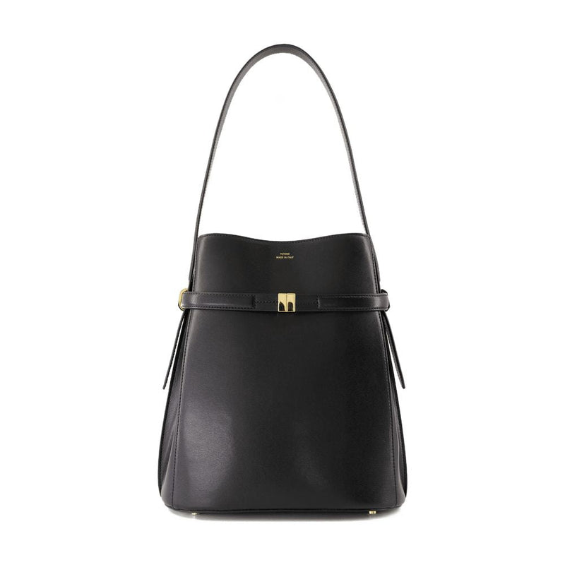 Toteme Belted Cowhide Bucket Bag — Black