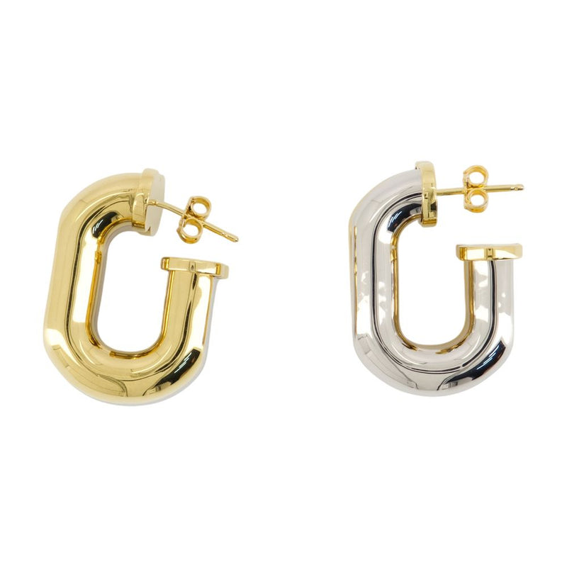 Rabanne Two-Tone Hoop Earrings — Gold Aluminum