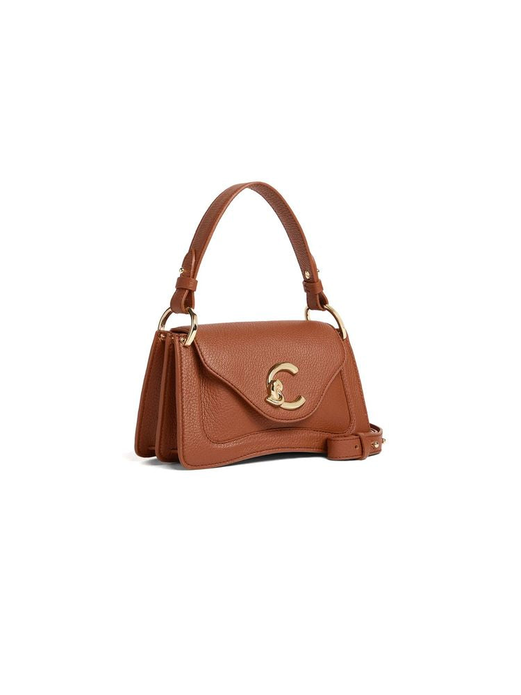 Coccinelle Shoulder Bag — Brown Grained Leather
