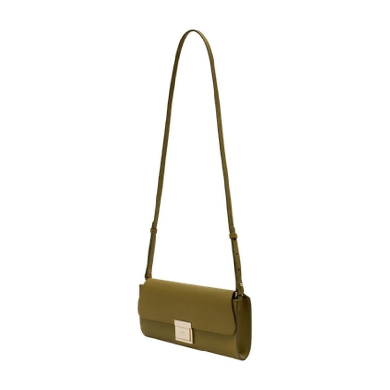 Ami Paris Mimi Clutch — Green Calfskin